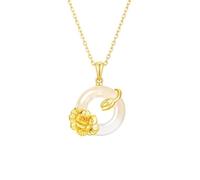 Collar con Doce Deidades Florales para Mujer, Collar De Plata De Ley 925 con Colgante Chapado En Oro, Colgante De Guardián, Joyería De Regalo para Mujeres, Niñas, Novias, Madres, Esposas, Hibisco