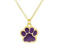 Collar con estampado de pata para mujer, bonito collar con colgante de animal delicado con purpurina, personalizado, colorido, collar conmemorativo para mascotas, regalo para gatos, mamá, amante de