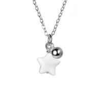 Collar con forma de estrella de perlas My Little Star, plata de ley 925 con forma de estrella para nieta, colgante de cumpleaños de graduación con tarjeta de mensaje y caja de regalo, 38.5cm to 45cm