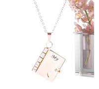 Collar con forma de libro para hija - Con 6 páginas de oro que se pueden abrir y coleccionar - Collar libro de capítulos | Para cumpleaños, Navidad, vacaciones, fiesta, casa, escuela, habitación