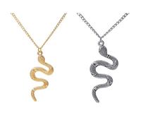 Collar Con Forma De Serpiente De 2 Piezas, Joyería Con Elemento De Serpiente, Collar Retro De Moda, Joyería De Moda, Accesorios De Ropa, Collar Con Colgante (Plata, Oro)