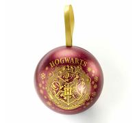 Collar con giratiempo y bola roja con el escudo de Hogwarts de Harry Potter