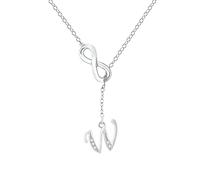 Collar con inicial de borla en forma de 8 para mujer, collares para mujer, collares con inicial del alfabeto de la A Z 26 para joyería, collar con caída trasera, cobre, No es una piedra preciosa