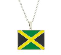 Collar con la bandera de Jamaica, exquisito colgante de mapa de Jamaica, coleccionista de joyas nacionales y entusiastas de la cultura, mapa del país, One Size, como se describe, como se describe