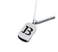 Collar con letra distintiva para narrativas personales hecho de material de acero Ti (letra Z)