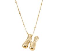 Collar con letra inicial de burbujas para mujer, elegante circonita cúbica, chapado en oro, collar con colgante de nombre del alfabeto de la A a la Z, joyería personalizada, regalos de graduación