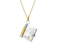 Collar con libro personalizado Colgante mini libro con 6 páginas de mensaje Collar con medallón My Little Star para mi hija, colgante para mi nieta de aniversario Día de la Madre graduación Regalo