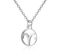 Collar Con Los 12 Signos De La Constelación Del Zodíaco Colgante Hueco Redondo De Moda Cadena De Clavícula Celestial Del Horóscopo Para Mujeres Hombres Joyería Astrológica Regalo Para Cumpleaños Ari