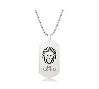 Collar Con Los 12 Signos De La Constelación Zodíaco Colgante Con Placa De Identificación Simple Moderno Joyería De Astrología Celestial Para Horóscopo De Mujeres Hombres Regalo De Cumpleaños Para Leo