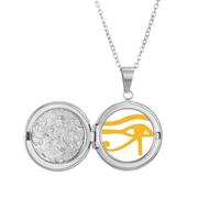 Collar con medallón con diseño de ojo del antiguo Egipto para guardar fotos, regalo de cumpleaños