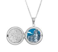 Collar con medallón con emblema de los caballeros medievales de Old Castle de la UE, joyería para regalo de cumpleaños