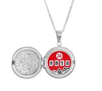 Collar con medallón con emblema del partido comunista chino de pino, joyería para regalo de cumpleaños