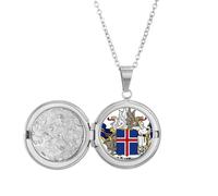 Collar con medallón con emblema nacional de Islandia, símbolo del país, joyería para regalo de cumpleaños