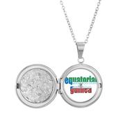 Collar con medallón con nombre de la bandera de Guinea Ecuatorial, joyería para regalo de cumpleaños