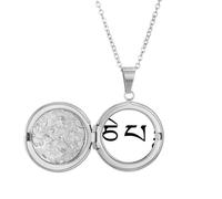 Collar con medallón con patrón de personajes negros, joyería para regalo de cumpleaños