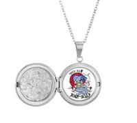 Collar con medallón con patrón de serpiente de mordida de animal para guardar fotos, regalo de cumpleaños