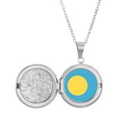 Collar con medallón con símbolo de la bandera nacional de Palau Oceanía, joyería para regalo de cumpleaños