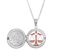 Collar con medallón con símbolo del zodiaco de constelación para sostener fotos, regalo de cumpleaños