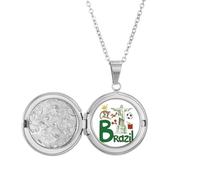 Collar con medallón con símbolo nacional de Brasil con patrón de monumento histórico, joyería para regalo de cumpleaños