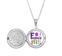 Collar con medallón con símbolo nacional de Francia con patrón de monumento histórico, joyería para regalo