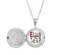 Collar con medallón con símbolo nacional de Inglaterra con patrón de monumento histórico, joyería para