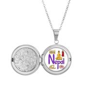 Collar con medallón con símbolo nacional de Nepal, diseño de monumento histórico, joyería para regalo de cumpleaños