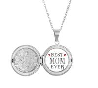 Collar con medallón con texto en inglés «Best Mom Ever» con cita amada, joyería para regalo de cumpleaños
