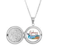 Collar con medallón de acuarela de la Ópera de Sídney de Australia City Sydney, joyería para regalo de cumpleaños