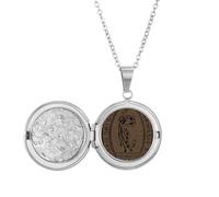 Collar con medallón de bebé sagrado en blanco y negro para sostener fotos, regalo de cumpleaños