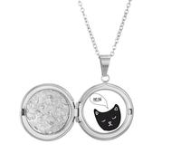 Collar con medallón de cabeza de gato negro con diseño de animal que muda para fotos, regalo de cumpleaños