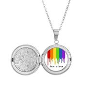 Collar con medallón de color arcoíris LGBT Love is Love, joyería para regalo de cumpleaños