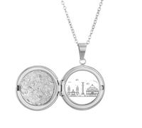 Collar con medallón de edificio de monumento nacional de la ciudad de México, joyería para regalo de cumpleaños