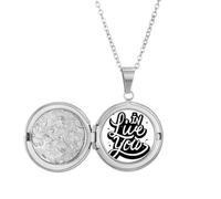 Collar con medallón de escritura a mano con cita Live In You, joyería para regalo de cumpleaños