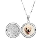 Collar con medallón de estilo art deco con diseño de lengua de perro en piel, joyería para regalo de cumpleaños
