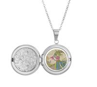 Collar con medallón de flor en faisán ukiyo-e japón, joyería para regalo de cumpleaños