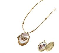 Collar con medallón de fotos personalizado, diseño de corazón mariposa o ángel, opciones de foto de una o doble cara, personaliza con imagen de seres queridos, mascotas o cualquier imagen, regalo de