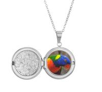 Collar con medallón de loro con forma de animal para colgar fotos, regalo de cumpleaños