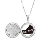 Collar con medallón de mapa de Kentucky Ameusa para sostener fotos, regalo de cumpleaños