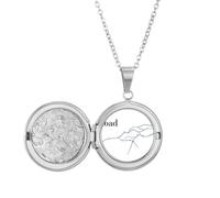 Collar con medallón de mapa de ruta de la vejez Viaje a la Seda para guardar fotos, regalo de cumpleaños