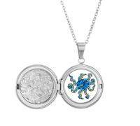 Collar con medallón de pulpo azul con diseño de dibujos animados de vida marina, joyería para regalo de cumpleaños