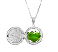 Collar con medallón para el día de San Patricio de Irlanda con corazón, joyería para regalo de cumpleaños