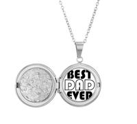 Collar con medallón para el día del padre con la frase "Best Dad Ever", regalo de cumpleaños