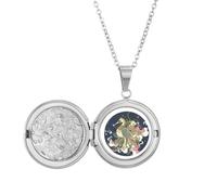 Collar con medallón Ukiyo-e con diseño de hipocampo de Japón con flores, joyería para regalo de cumpleaños