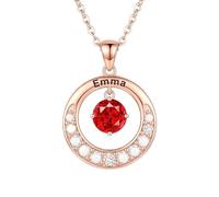 Collar con nombre de piedra natal de plata S925 para mujer, collar personalizable con piedras natales para enero-diciembre, nombre personalizado/color y opciones de material, regalo del día de San
