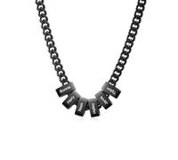 Collar con nombre personalizado para hombre - Collar personalizado con eslabones de cadena cubana de acero inoxidable para hombre: regalo del Día del Padre para papá, marido o hijo (6 nombres)