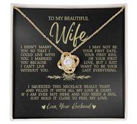 Collar con nudo de amor con texto en inglés «To My Beautiful Wife» "I Can't Live Without You", regalo de joyería romántica para esposa, regalo de aniversario, idea de regalo de cumpleaños y Navidad