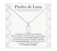 Collar con Piedra de Luna Natural Regalos para Ella en Plata de Ley 925 Idea de Regalo para Chica Navidad Cumpleaños Collar para Hija Madre Hermana - Estuche con DEDICATORIA incluido (Piedra de Luna)