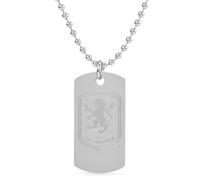 Collar con placa de perro con el escudo del Aston Villa FC, cadena de bolas de acero inoxidable, regalo para fanáticos de los hombres
