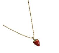 Collar con tema de frutas de moda, longitud de cadena ajustable, joyería versátil para trajes diarios, vestidos elegantes, regalo femenino, diseño de frutas, joyería ajustable, talla única, como se