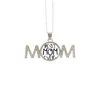 Collar con texto en inglés "Best Mom Ever Words" para el día de la madre, regalo para mamá, abuela, abuela, joyería de cumpleaños, Medium